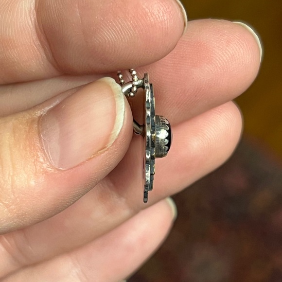 Sunflower 🌻 Necklace with Brass, silver, and Black Onyx - Picture 3 of 4